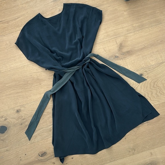 All Saints silk black dress size small/medium - Picture 2 of 3